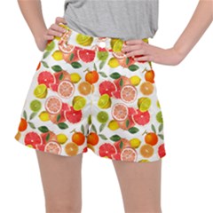 Citrus Fruit Seamless Pattern Ripstop Shorts by Wegoenart