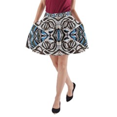 Embroidered Symmetry A-line Pocket Skirt by kaleidomarblingart