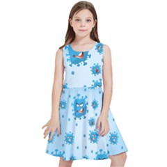 Illustration Virus Pattern Kids  Skater Dress by Wegoenart