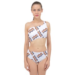 Illustration Abstract-art Diagonal Stripe Stripes Spliced Up Two Piece Swimsuit by Wegoenart