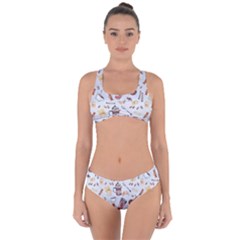 Coffee Coffeemania Caffeine Pattern Criss Cross Bikini Set by Wegoenart