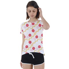 Line Patter Dots Dot Lines Decorative Short Sleeve Foldover Tee by Wegoenart