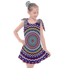 Illustration Kaleidoscope Geometric Circles Kids  Tie Up Tunic Dress by Wegoenart