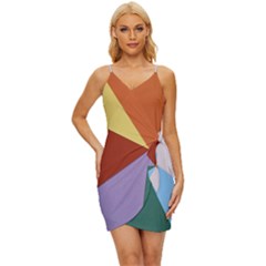 Colorful Paper Art Materials Wrap Tie Front Dress by Wegoenart