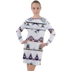 Illustrations Geometric Art Dividers Borders Long Sleeve Hoodie Dress by Wegoenart