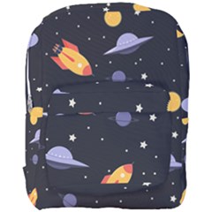 Cosmos Rocket Spaceships Ufo Full Print Backpack