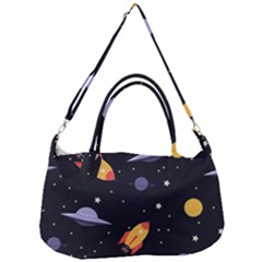 Cosmos Rocket Spaceships Ufo Removal Strap Handbag by Wegoenart