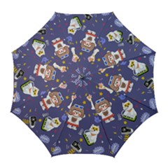 Girl Cartoon Background Pattern Golf Umbrellas by Sudhe