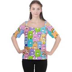 Care Bears Bear Background Cartoon Cutout Shoulder Tee