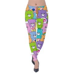 Care Bears Bear Background Cartoon Velvet Leggings by Sudhe