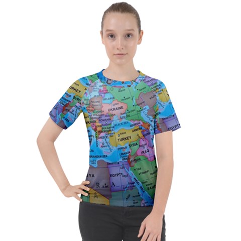 Globe World Map Maps Europe Women s Sport Raglan Tee by Jancukart