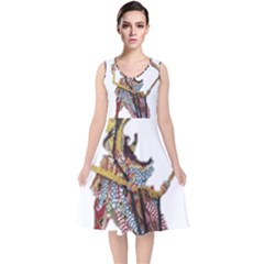 Im Fourth Dimension Abimanyu V-neck Midi Sleeveless Dress  by imanmulyana