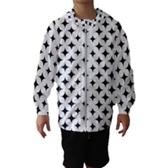 Pattern-whit Star Black Kids  Hooded Windbreaker by nateshop