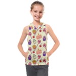 Food Illustration Cupcake Pattern Lollipop Kids  Sleeveless Hoodie