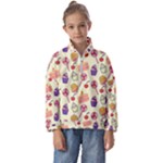 Food Illustration Cupcake Pattern Lollipop Kids  Half Zip Hoodie