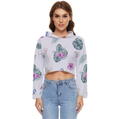 Template-flower Women s Lightweight Cropped Hoodie