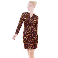 Thanksgiving Button Long Sleeve Dress by nateshop