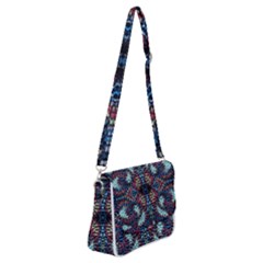 Blue Onn Burgundy Shoulder Bag With Back Zipper by kaleidomarblingart