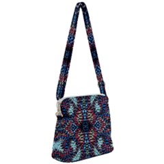 Blue Onn Burgundy Zipper Messenger Bag by kaleidomarblingart