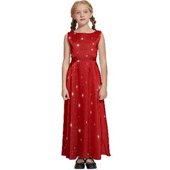 Stars-red Chrismast Kids  Satin Sleeveless Maxi Dress by nateshop