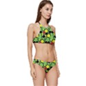 Pattern-polka Green Yelow Black Banded Triangle Bikini Set View3