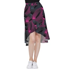 Hexagon Geometric Art Design Frill Hi Low Chiffon Skirt by danenraven