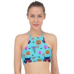 Illustration Design Gardening Texture Racer Front Bikini Top