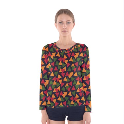 African Triangles  Women s Long Sleeve Tee by ConteMonfrey