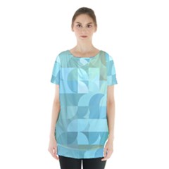 Geometric Ocean  Skirt Hem Sports Top by ConteMonfrey