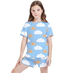 Sun And Clouds   Kids  Tee And Sports Shorts Set by ConteMonfrey