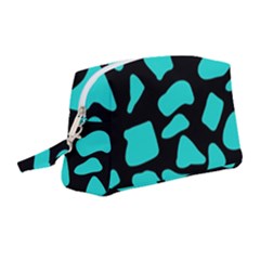 Neon Cow Dots Blue Turquoise And Black Wristlet Pouch Bag (medium) by ConteMonfrey