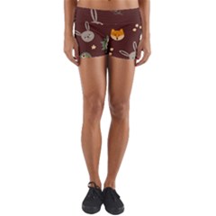 Rabbits, Owls And Cute Little Porcupines  Yoga Shorts by ConteMonfrey