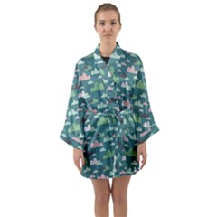 Llama Clouds  Long Sleeve Satin Kimono by ConteMonfrey