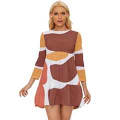 Geometric Pastel Bricks Long Sleeve Babydoll Dress by ConteMonfrey