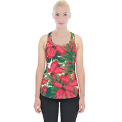 Tulips Design Piece Up Tank Top by designsbymallika