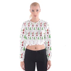 Santa Claus Snowman Christmas Cropped Sweatshirt