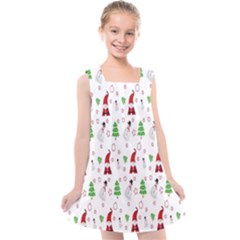 Santa Claus Snowman Christmas Kids  Cross Back Dress by artworkshop