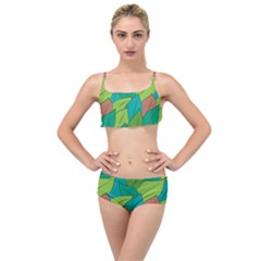 Leaves Pattern Autumn Background Layered Top Bikini Set by Ravend