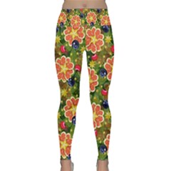 Fruits Star Blueberry Cherry Leaf Lightweight Velour Classic Yoga Leggings by Ravend