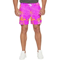 Spring Tropical Floral Palm Bird Men s Runner Shorts by Ravend