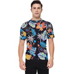 Design Print Pattern Colorful Men s Short Sleeve Rash Guard by Ravend