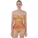 Orange Leaf Texture Pattern Sweetheart Tankini Set View1