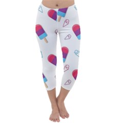 Ice Cream Popsicles Wallpaper Capri Winter Leggings 