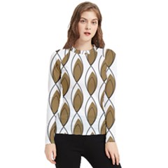 Brown Minimalist Leaves  Women s Long Sleeve Rash Guard by ConteMonfrey