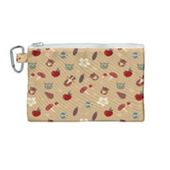 Cute Forest Friends Canvas Cosmetic Bag (medium) by ConteMonfrey