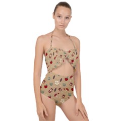 Cute Forest Friends Scallop Top Cut Out Swimsuit by ConteMonfrey