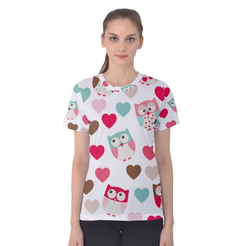 Lovely Owls Women s Cotton Tee by ConteMonfrey