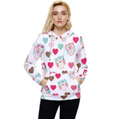 Lovely Owls Women s Lightweight Drawstring Hoodie by ConteMonfrey