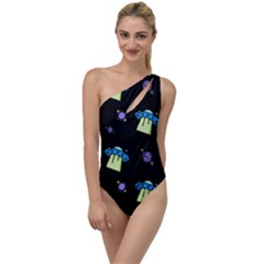 Illustration Cosmos Cosmo Rocket Spaceship -ufo To One Side Swimsuit by danenraven