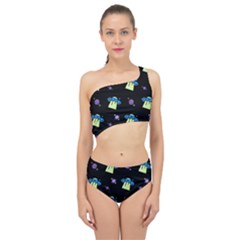 Illustration Cosmos Cosmo Rocket Spaceship -ufo Spliced Up Two Piece Swimsuit by danenraven